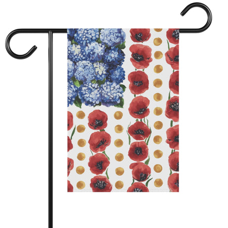 Myosotis Poppy Memorial Day Garden Flag – 12x18 Inch Double-Sided Outdoor Patriotic Decor