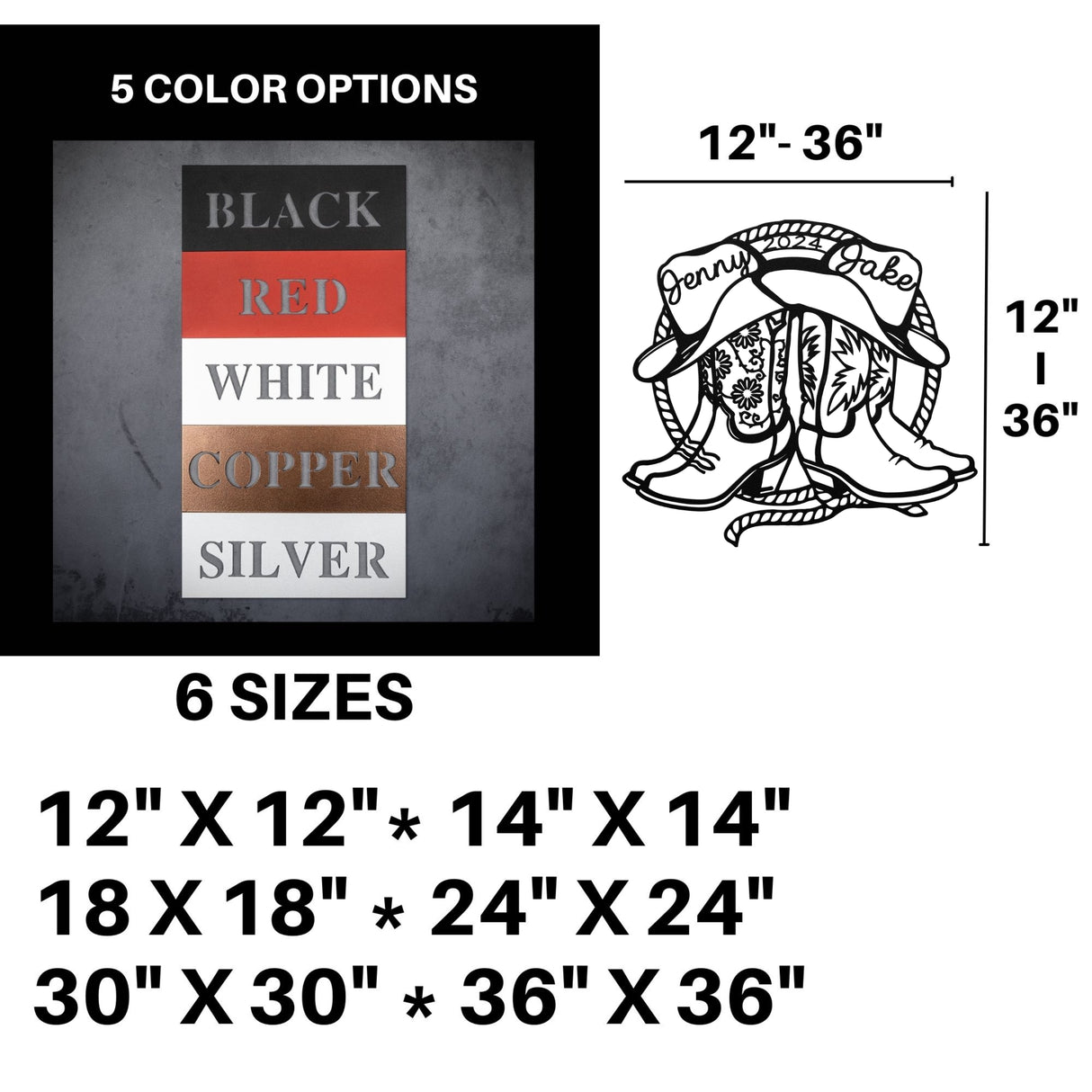 Personalized Western Cowboy Cowgirl Wedding Gift