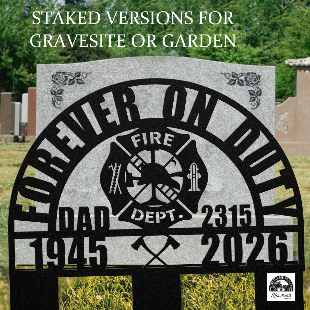 Forever On Duty Firefighter Memorial Sign - Fireman Sympathy Gift