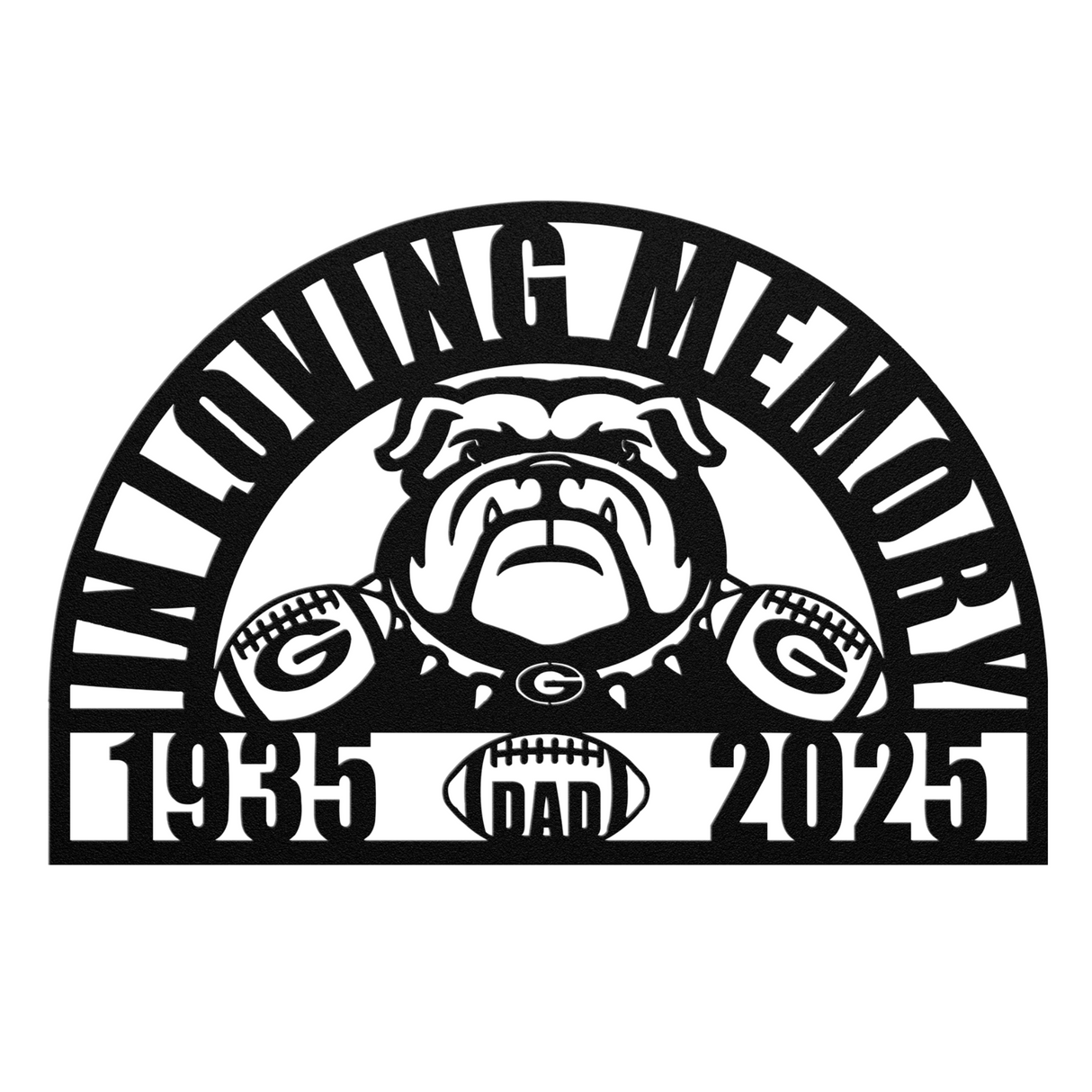 Georgia Bulldogs Memorial Sign Football Remembrance