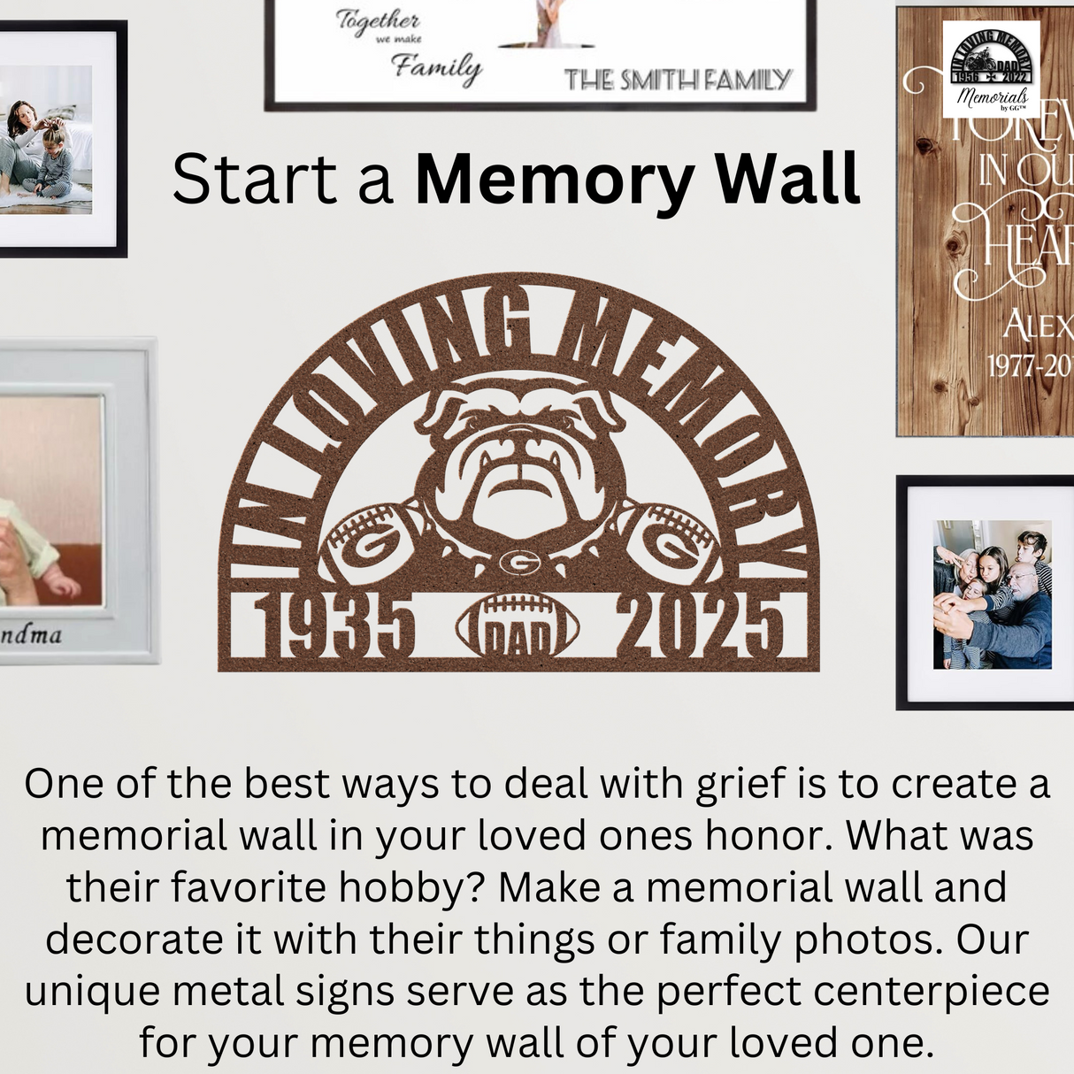 Georgia Bulldogs Memorial Sign Football Remembrance