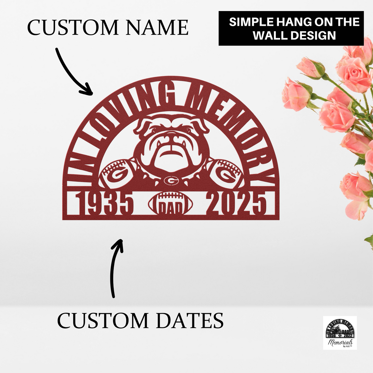 Georgia Bulldogs Football Memorial Sign