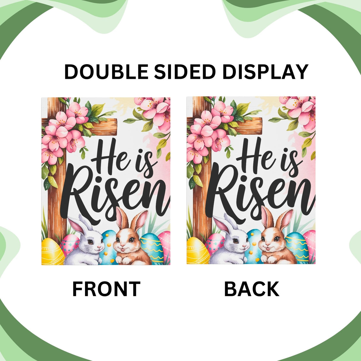 He Is Risen Easter Garden Flag – Double-Sided Outdoor Yard Decoration
