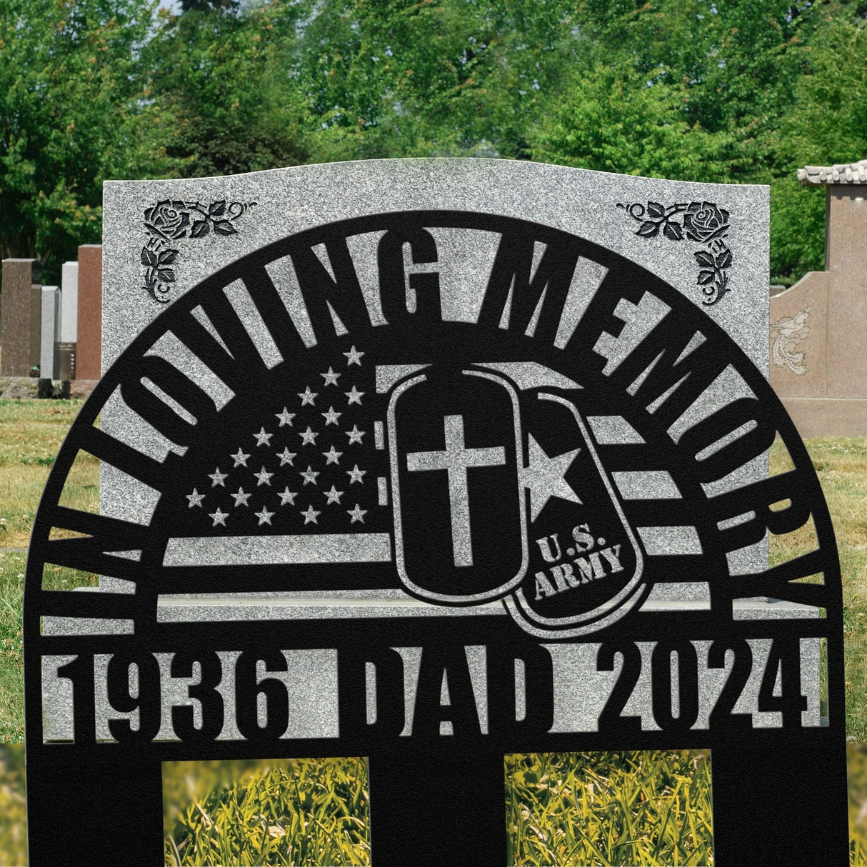 Army Veteran Memorial Gift Loss of Father In Law from Friend Sympathy Gift Signs for Him