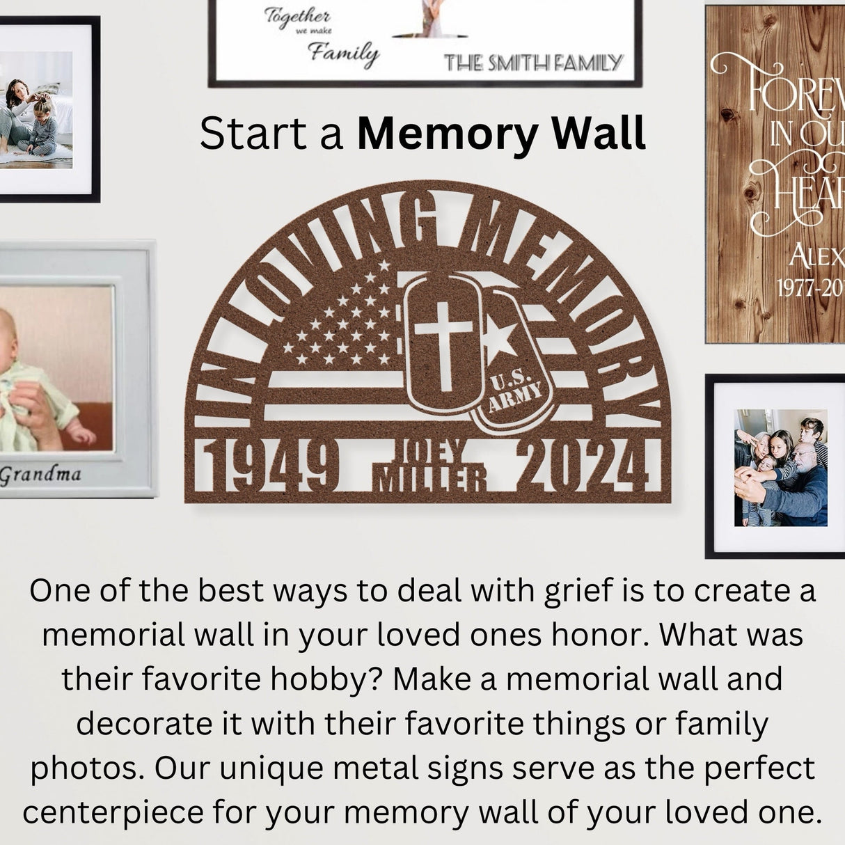 Army Memorial Gift Loss of Dad Remembrance Sign for Son Sympathy Gifts Personalized Tribute to Veteran Father
