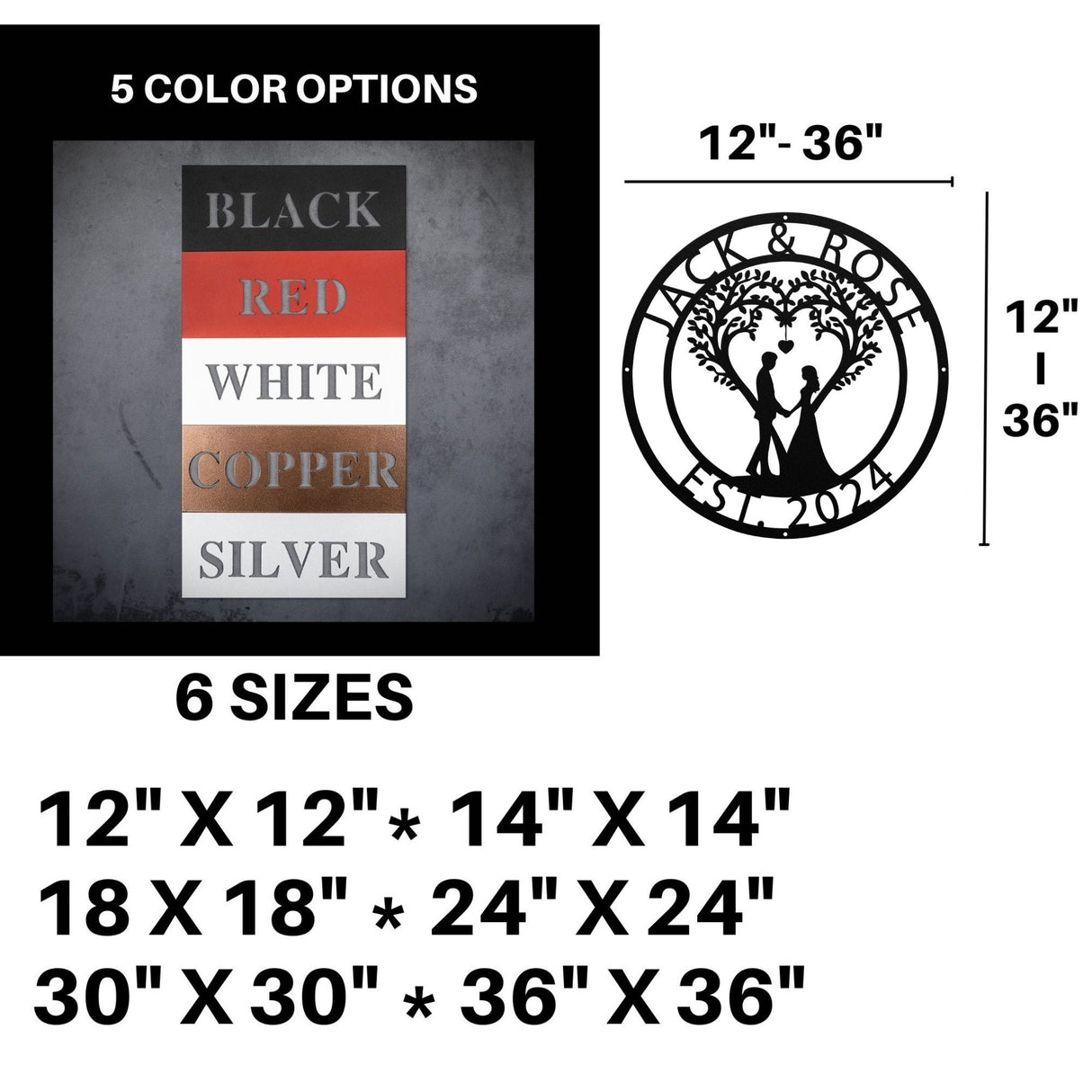 Personalized Wedding Gifts for Couples - 2024 Last Name Sign