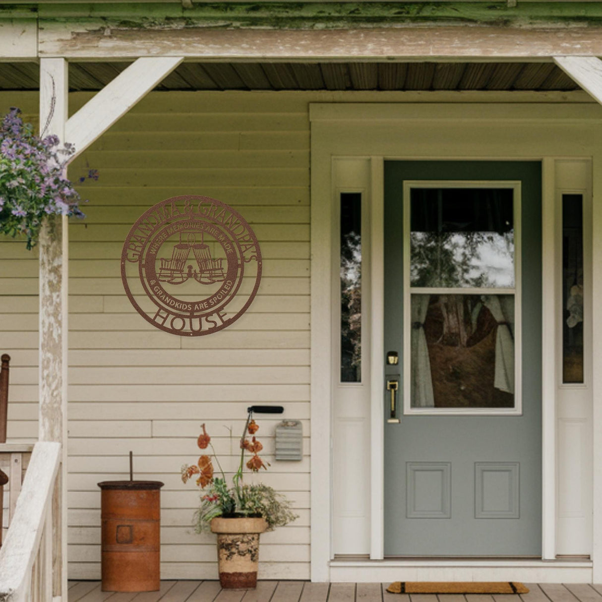 Customizable Grandparents Sign for Grandparents Day Gift | Nana and Papa Home Decor Gift | Personalized Outdoor Metal Sign