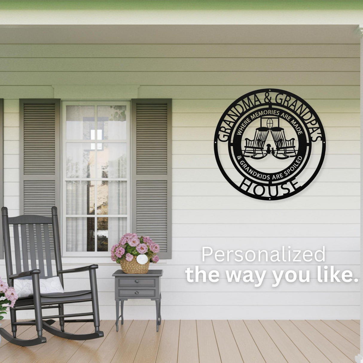 Customizable Grandparents Sign for Grandparents Day Gift | Nana and Papa Home Decor Gift | Personalized Outdoor Metal Sign