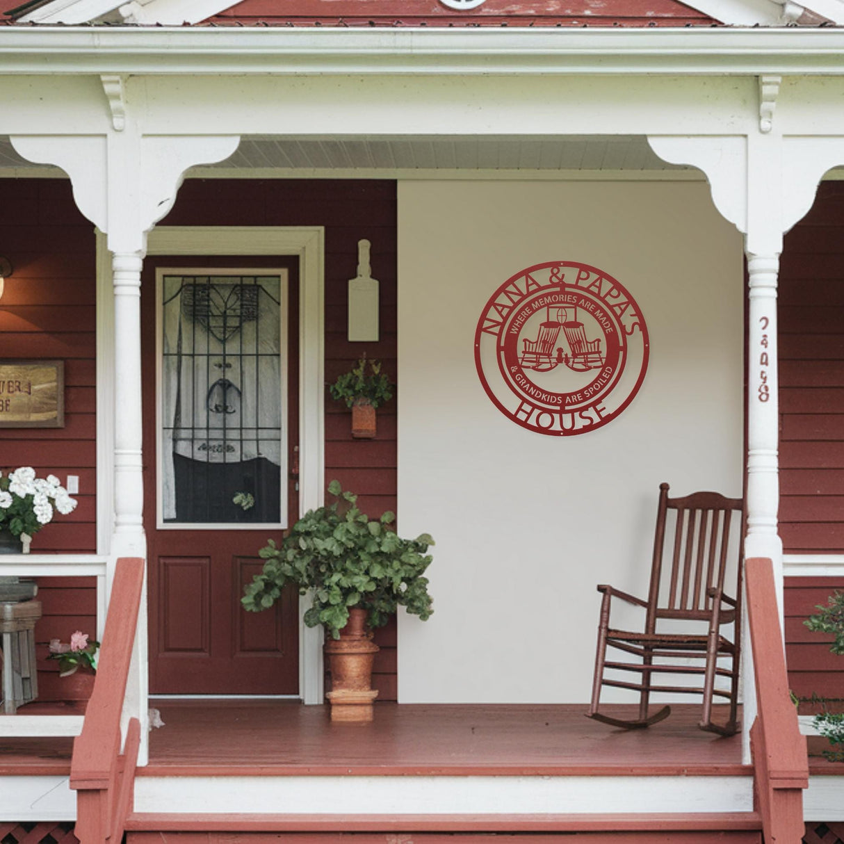 Customizable Grandparents Sign for Grandparents Day Gift | Nana and Papa Home Decor Gift | Personalized Outdoor Metal Sign