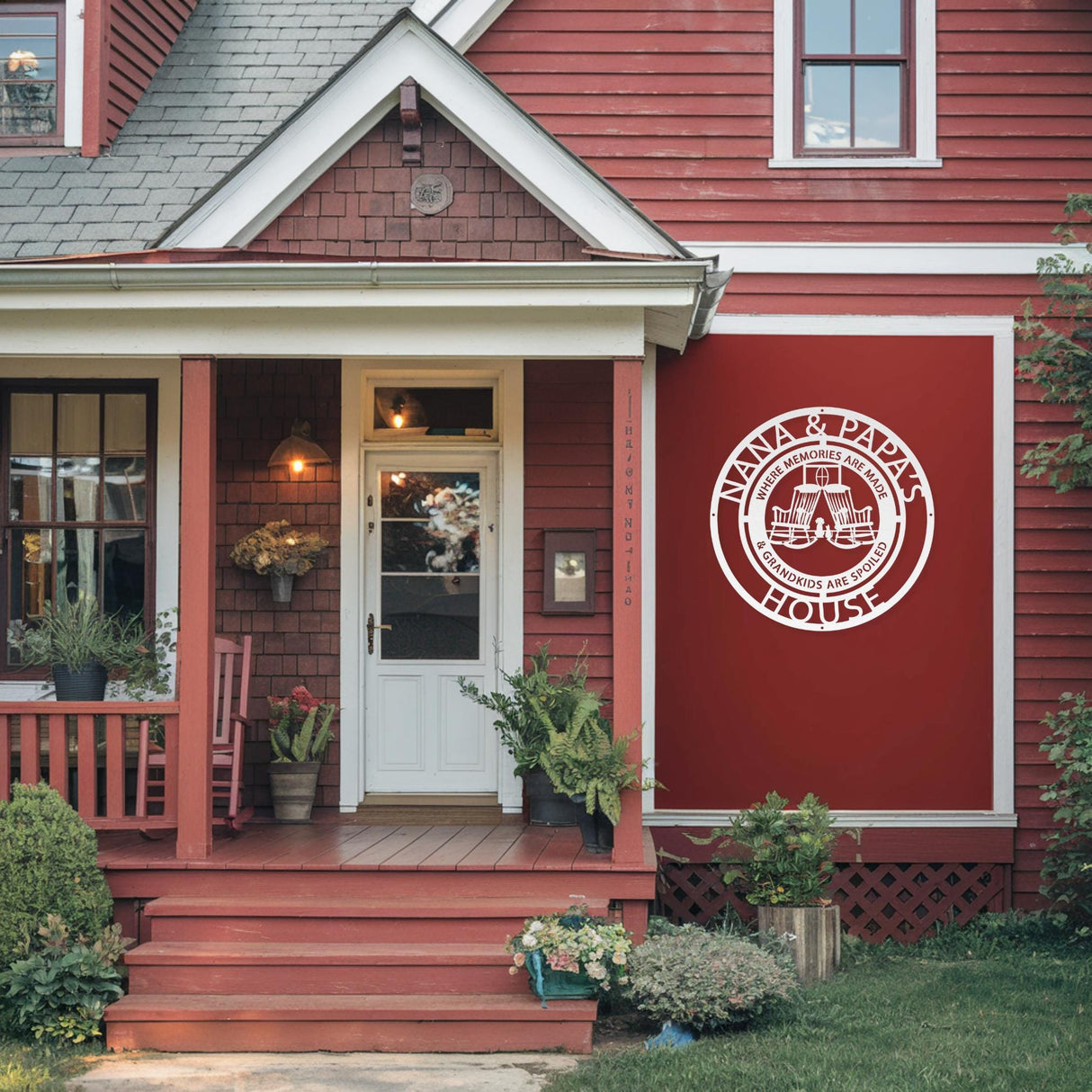 Customizable Grandparents Sign for Grandparents Day Gift | Nana and Papa Home Decor Gift | Personalized Outdoor Metal Sign