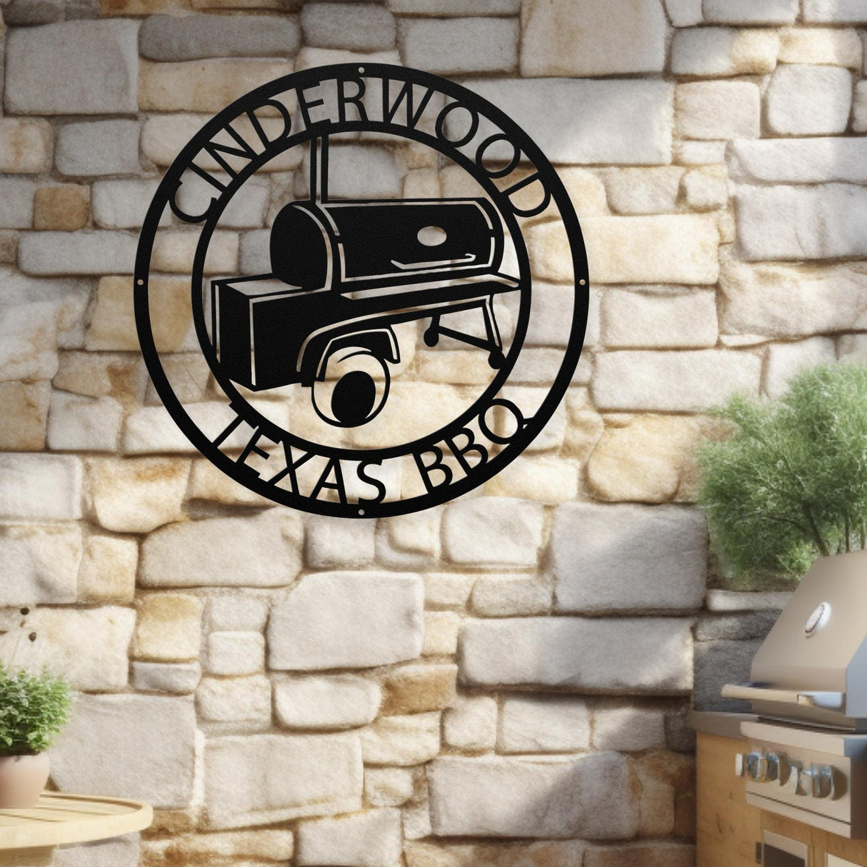 Personalized Metal Barbecue Wall Sign for Backyard Custom Pitmaster Men's Grilling Gift