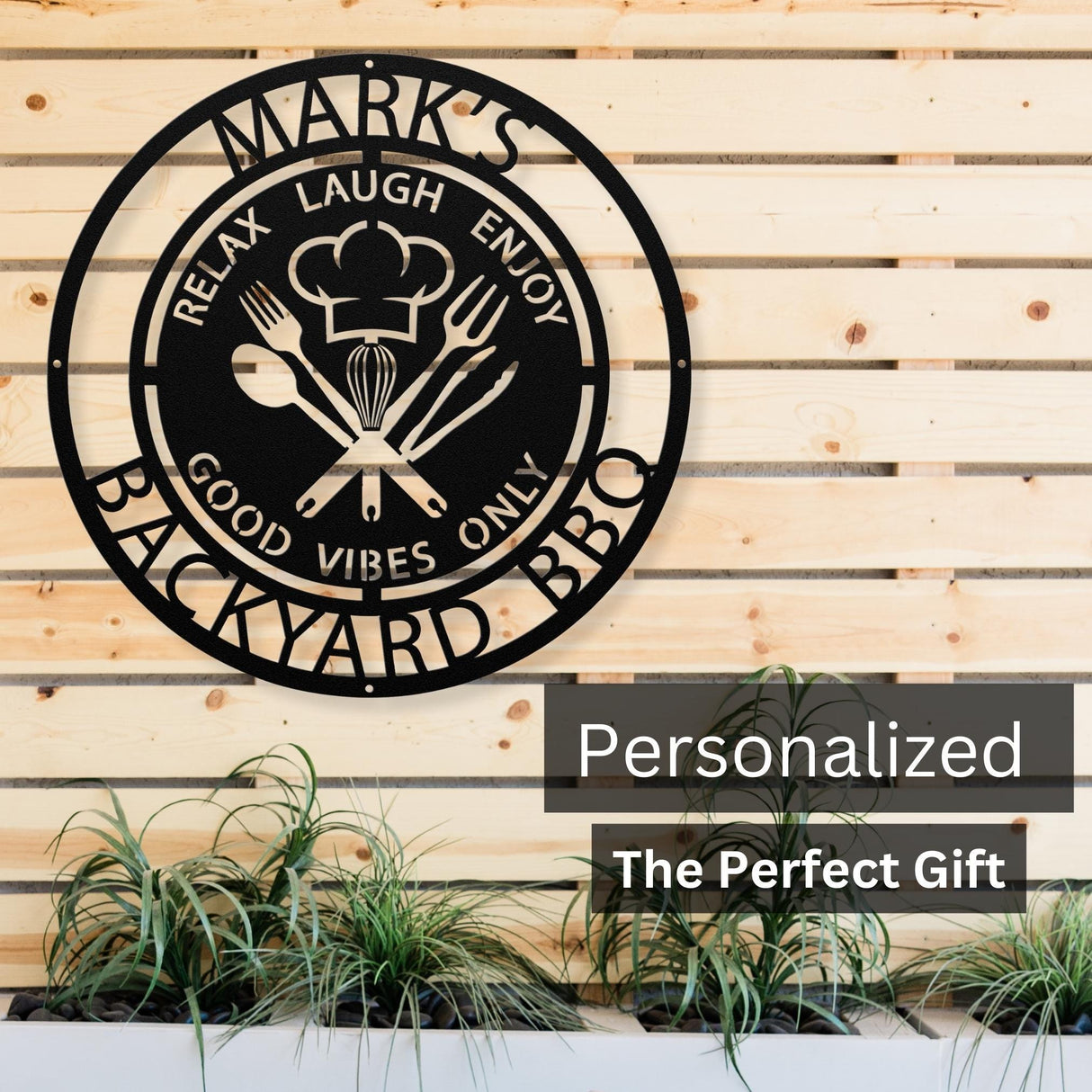 Barbecue Wall Sign for Backyard