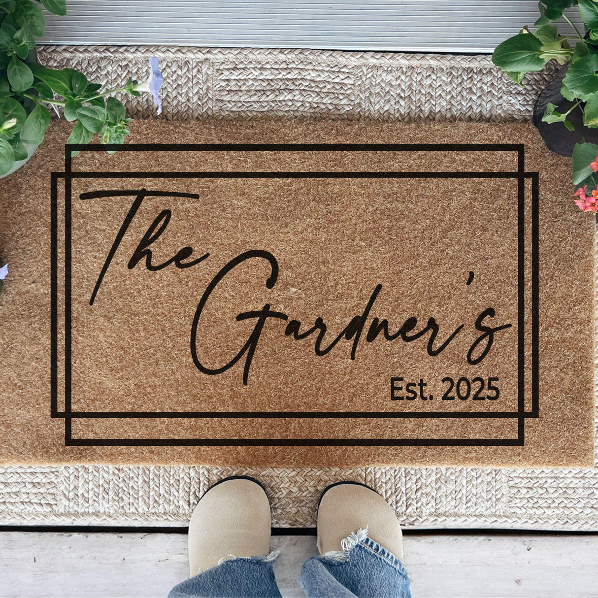 Custom Coir Doormat with Last Name | Wedding Gift for Couples