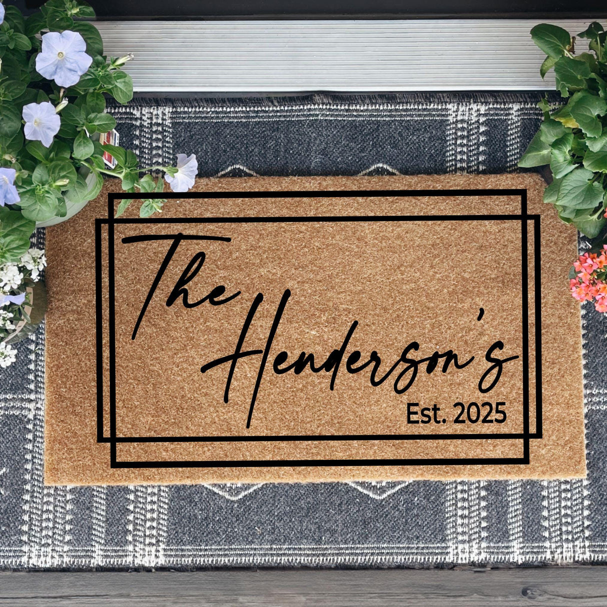 Custom Coir Doormat with Last Name | Wedding Gift for Couples