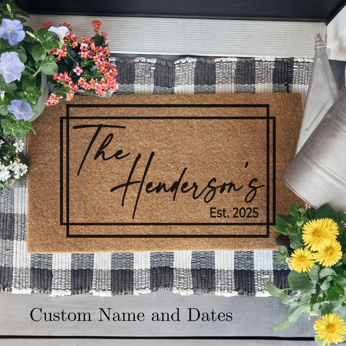 Custom Coir Doormat with Last Name | Wedding Gift for Couples