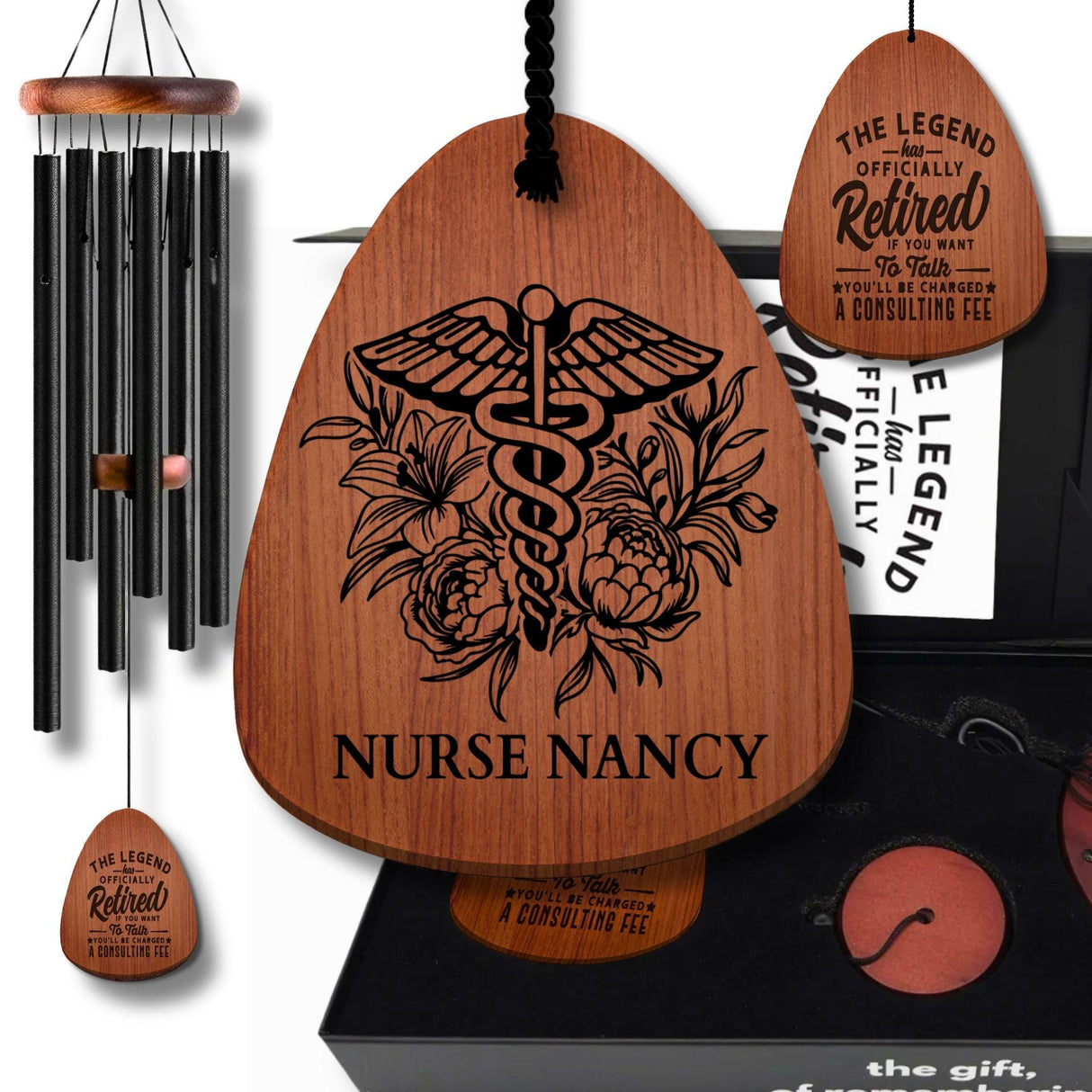 Personalized CNA Retirement Gift | Nice Custom Wind Chimes Retirement Gifts | Nurse Retirement 2025