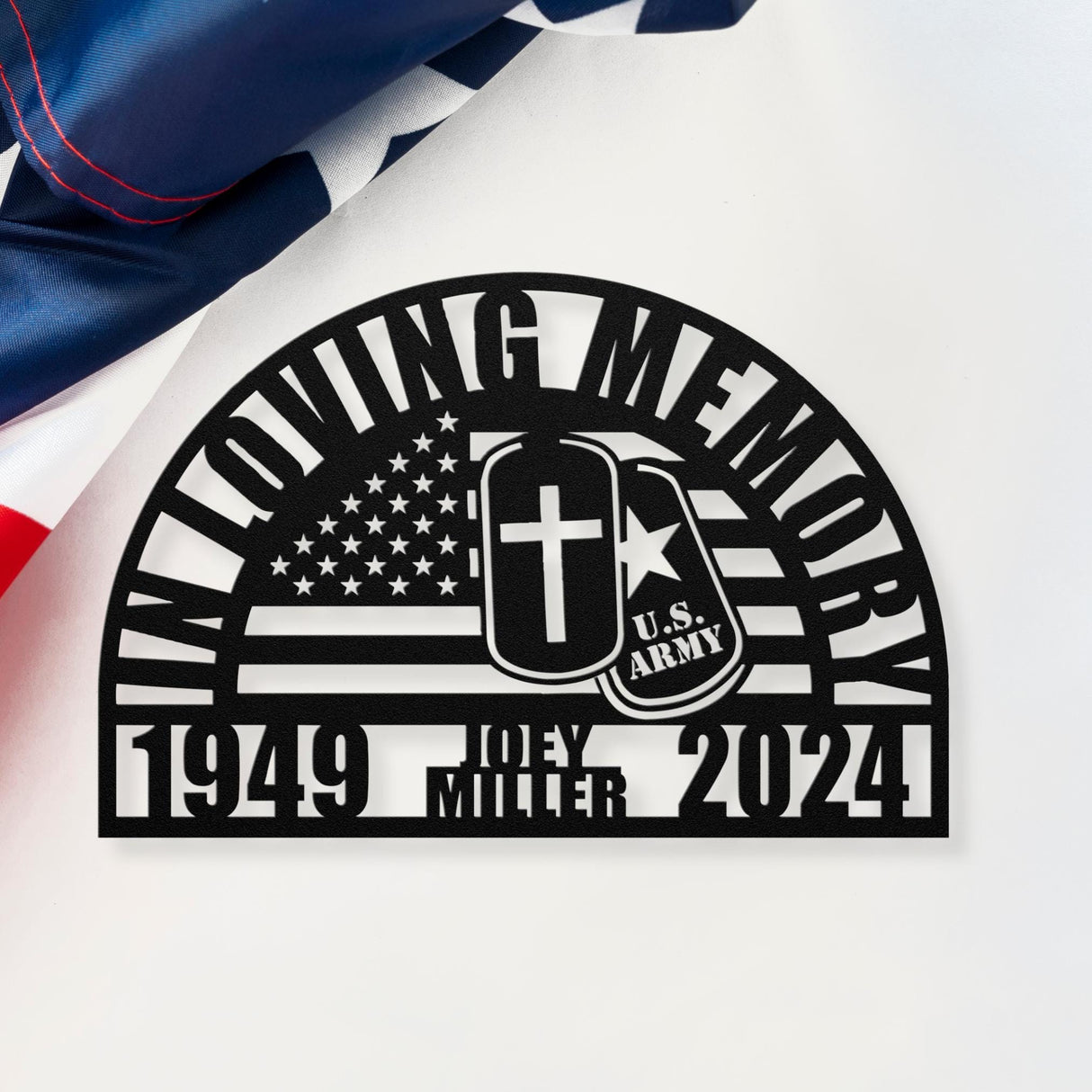 Army Veteran Memorial Gift Loss of Father In Law from Friend Sympathy Gift Signs for Him