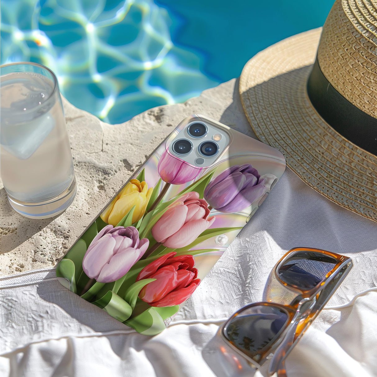 Iphone 16 Case Tulip Flowers 3D Design Iphone Women's Floral Iphone Case 8 X 10 11 12 Pro Max 13 14 15
