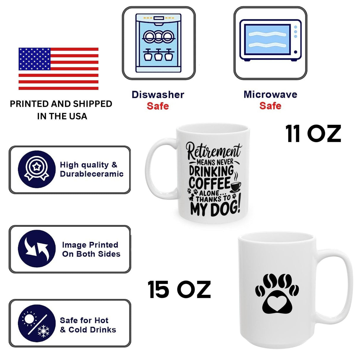 Retiring Mug Pet Owner Gift Coffee Cup Early Retiring Dog Lover Present Hot Cold Tea Cup Microwavable Dishwasher Safe