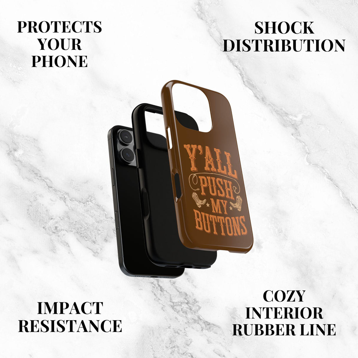 Iphone 16 Case Brown Western Cowgirl Design