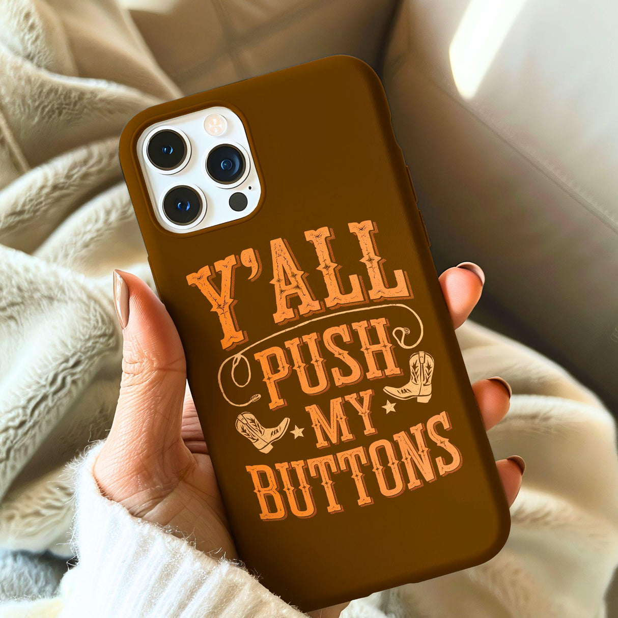 Iphone 16 Case Brown Western Cowgirl Design