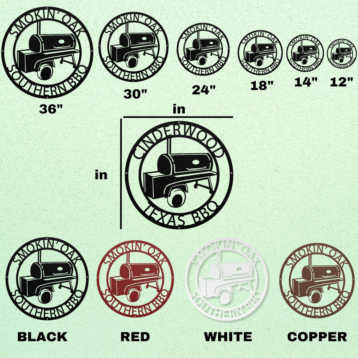 Personalized Metal Barbecue Wall Sign for Backyard Custom Pitmaster Men's Grilling Gift