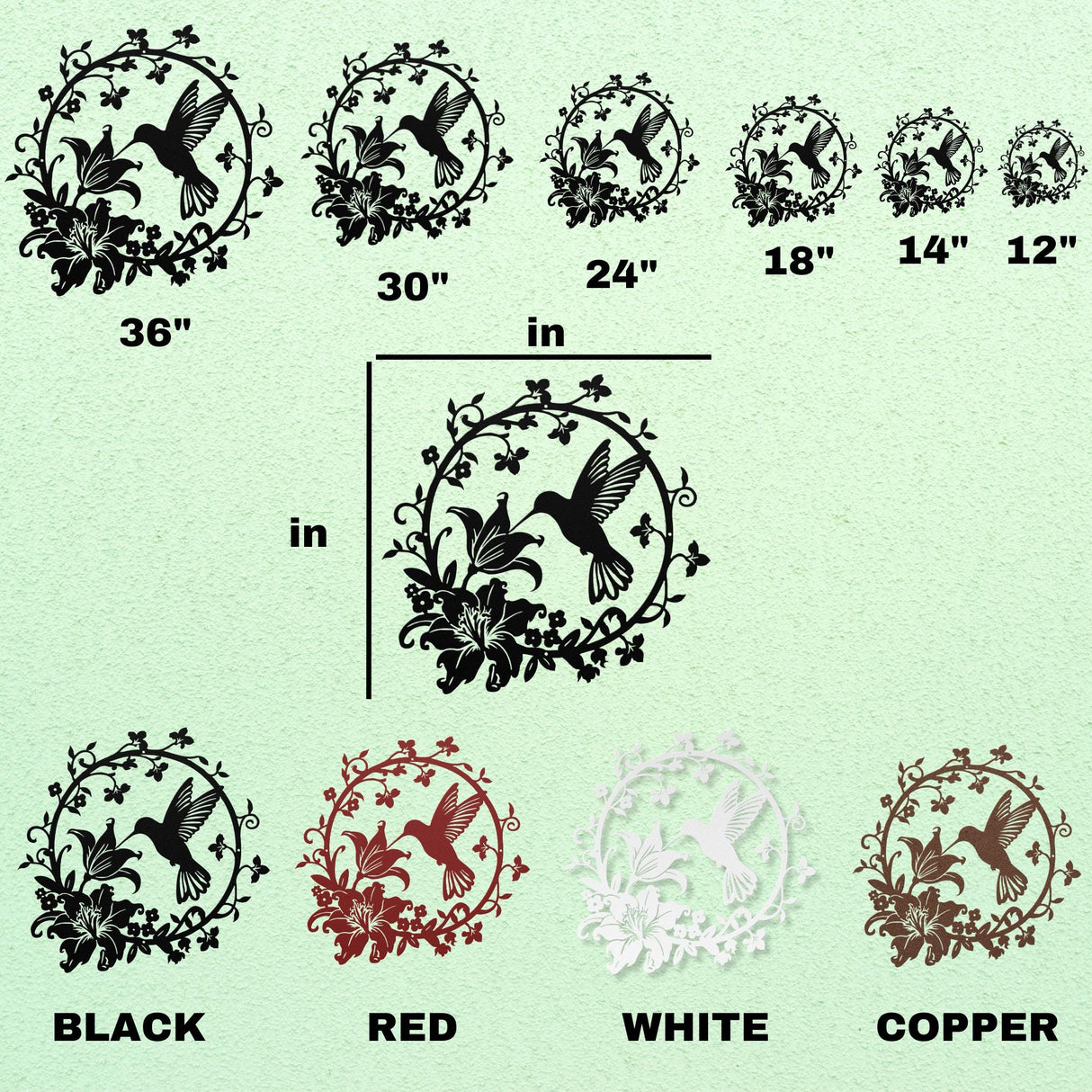 Hummingbird Metal Wall Art Decor for Backyard Flower Garden Sign Decoration Hanging Metal Sign