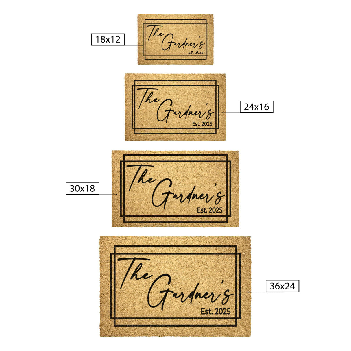 Custom Coir Doormat with Last Name | Wedding Gift for Couples