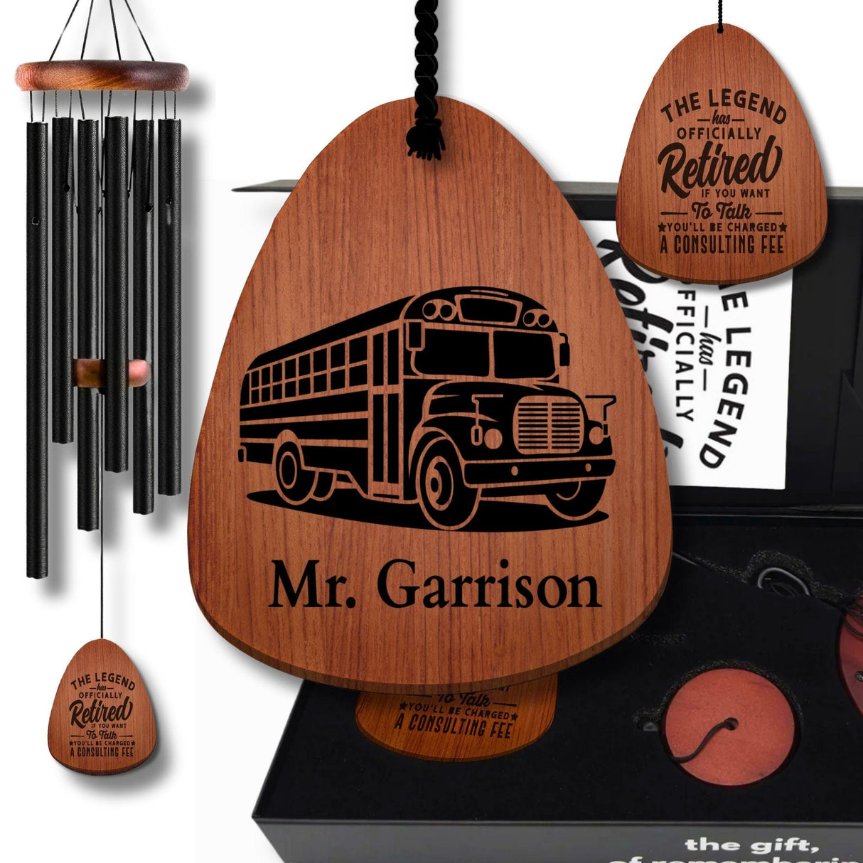 Personalized Bus Driver Retirement Gift | Enjoy Your Retirement School Bus Driver Chimes Retirement 2025