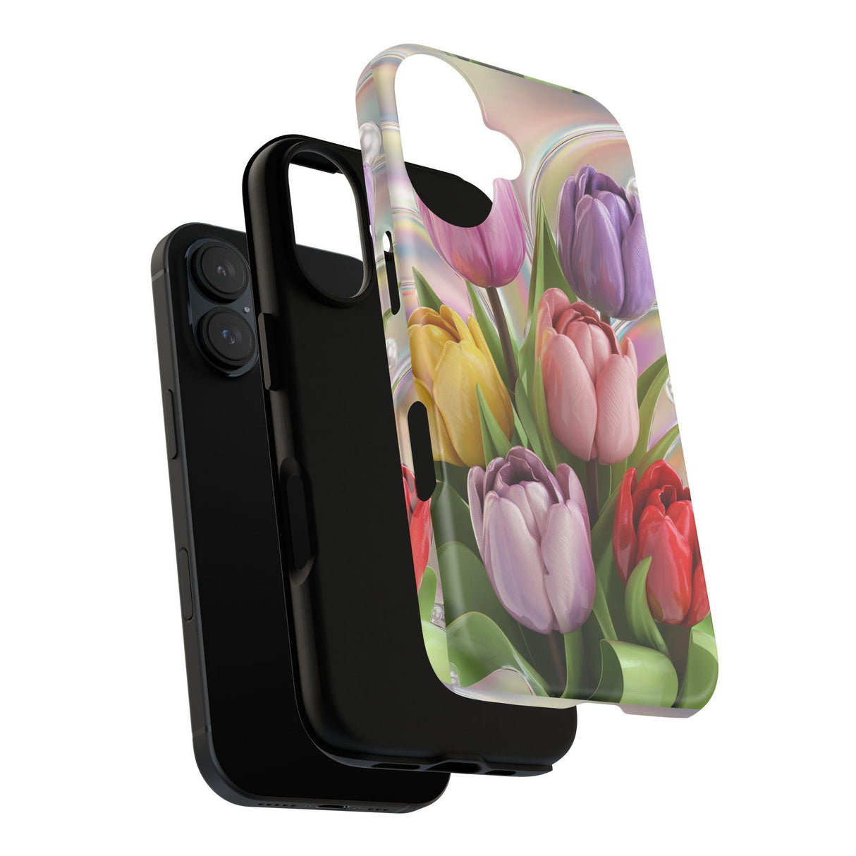 Iphone 16 Case Tulip Flowers 3D Design Iphone Women's Floral Iphone Case 8 X 10 11 12 Pro Max 13 14 15