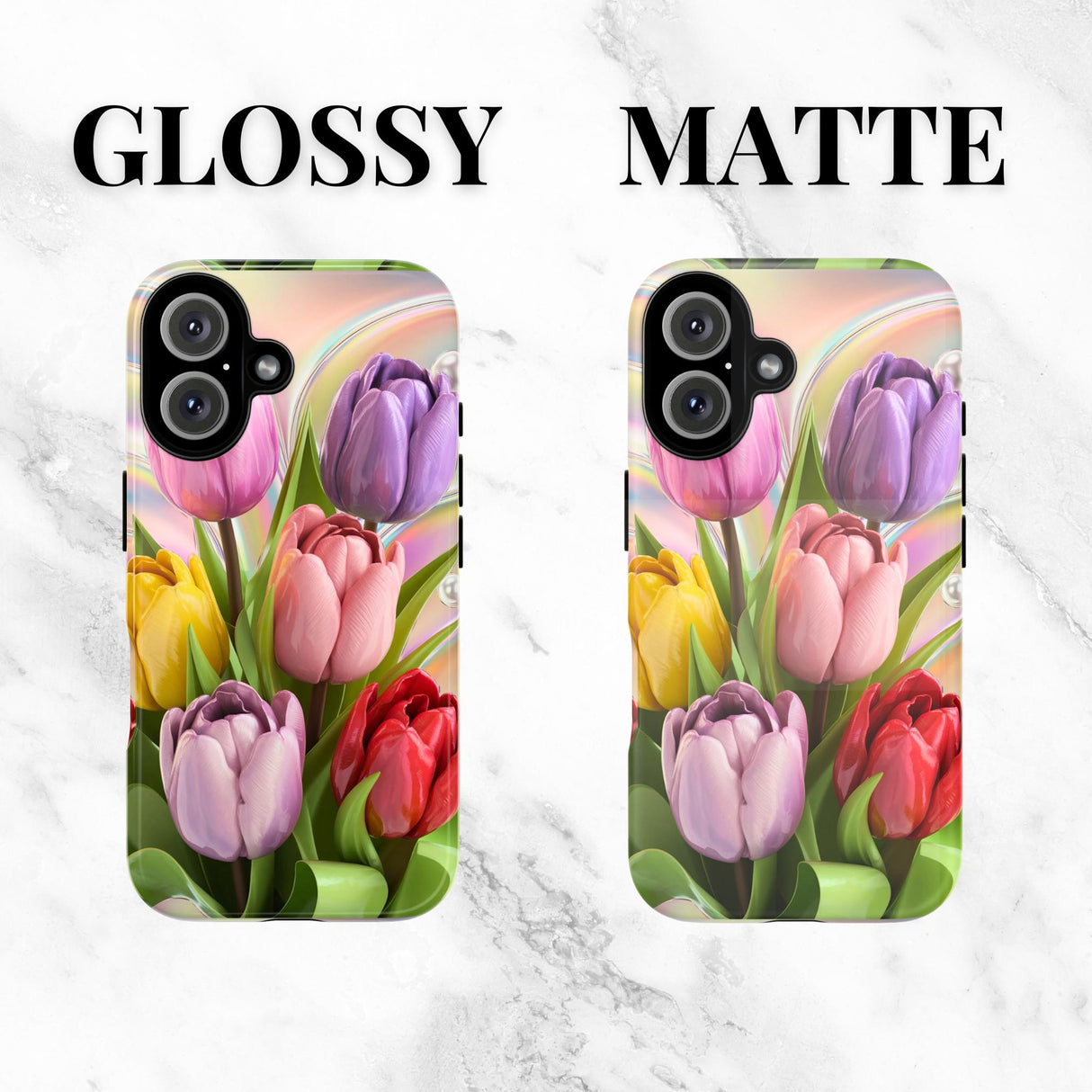 Iphone 16 Case Tulip Flowers 3D Design Iphone Women's Floral Iphone Case 8 X 10 11 12 Pro Max 13 14 15