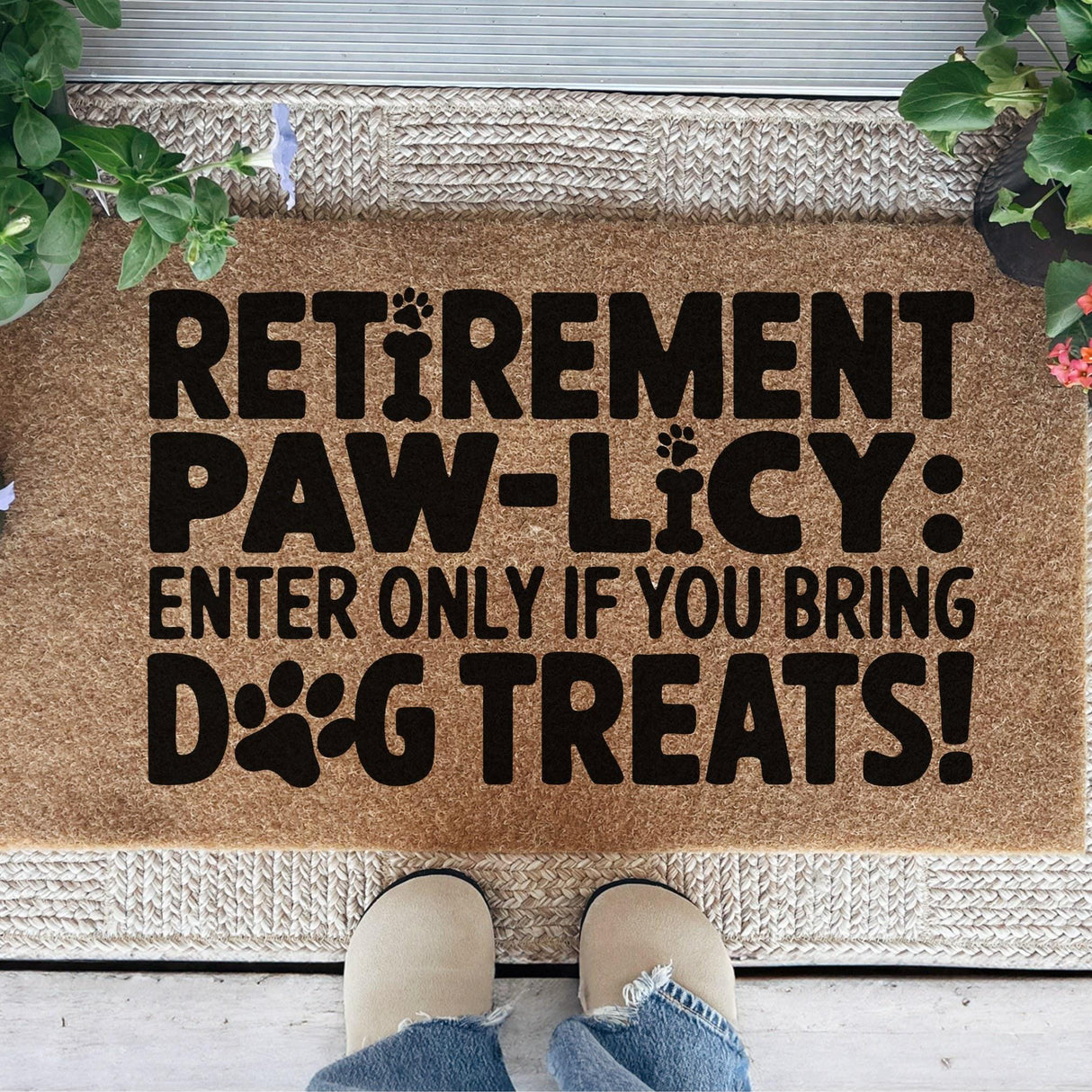 Retirement Dog Owner Gift Doormat for Front Door Funny Home Decor Hilarious Retiring Dog Lover Outside Door Rug for the House