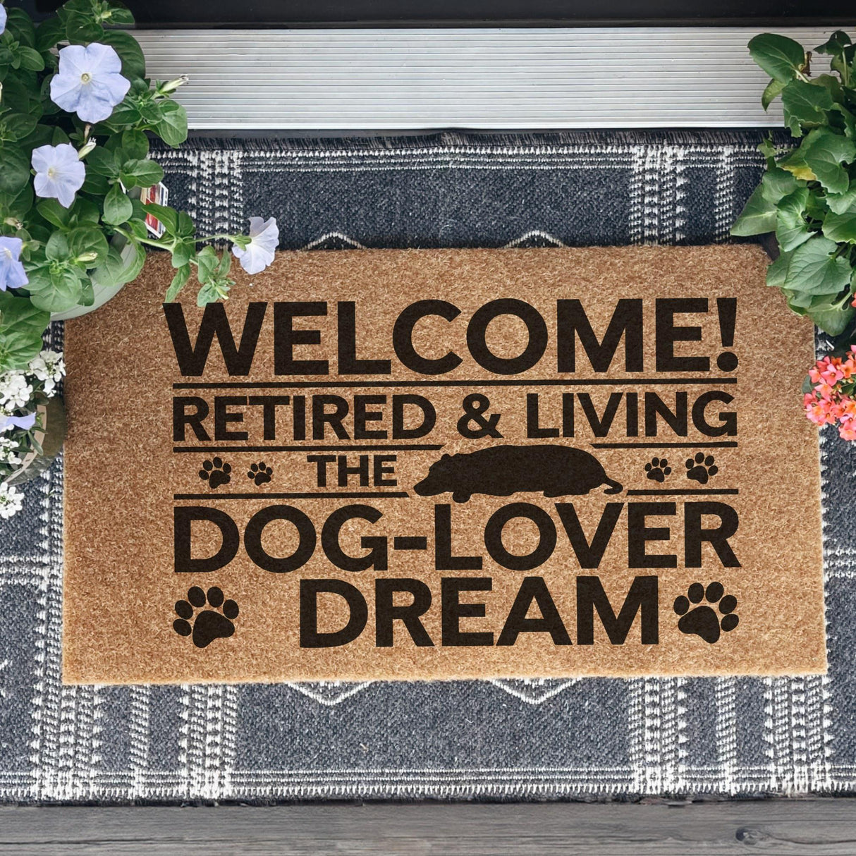 Retired Dog Owner Home Door Mat