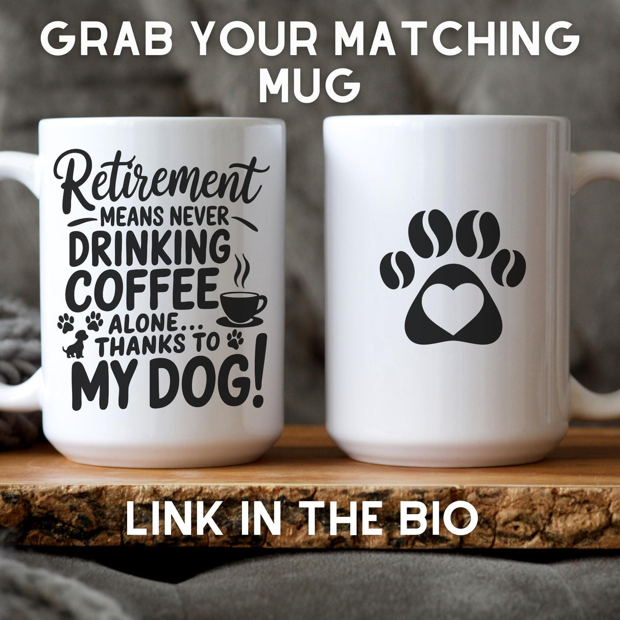 Retirement Dog Owner Gift Drink Coaster Set of 2 or 4 Early Retirement Dog Lover Funny Home Decor Ceramic Non Slip Coasters for Coffee Table