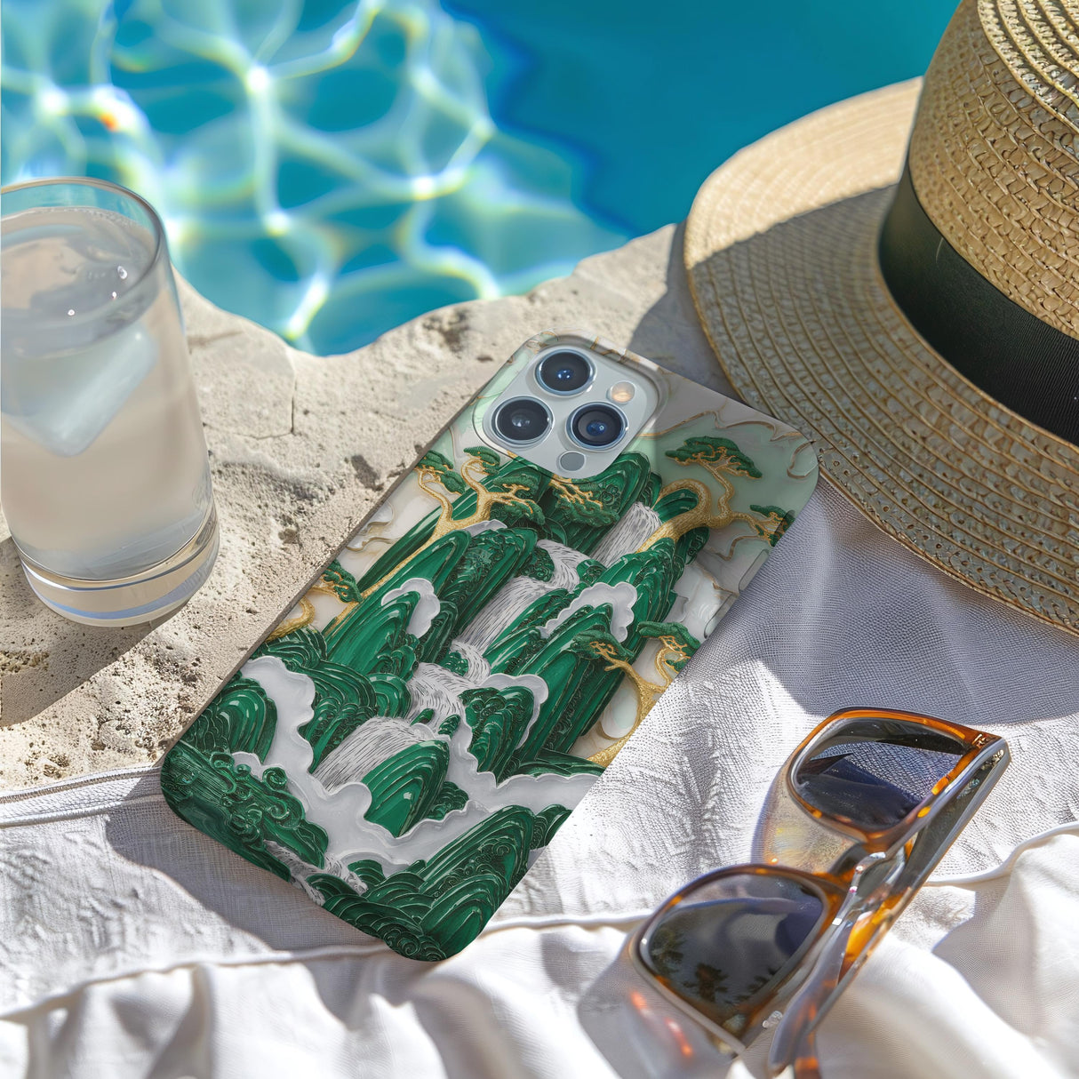 Iphone Case Green Asian 3D Art Cell Phone Pretty Iphone 16 Case Jade 8 X 10 11 12 Pro Max 13 14 15