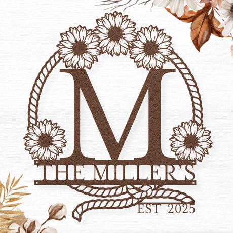 Monogram Western Gift Wedding Personalized Couples Gift