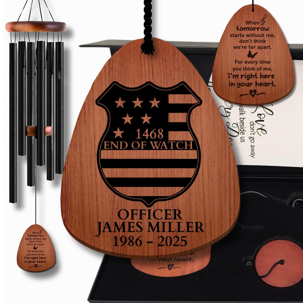 Police Memorial Wind Chimes Gift Box