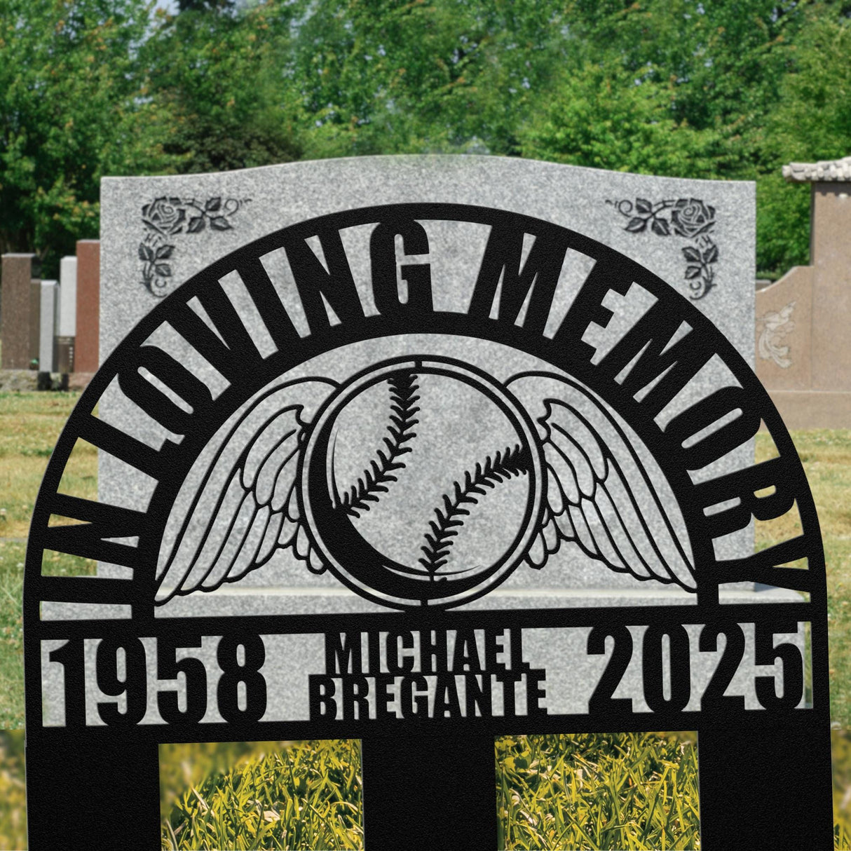 Personalized Baseball Memorial Gift In Loving Memory of Son Sympathy Gift with Angel Wings Baseball Player Remembrance