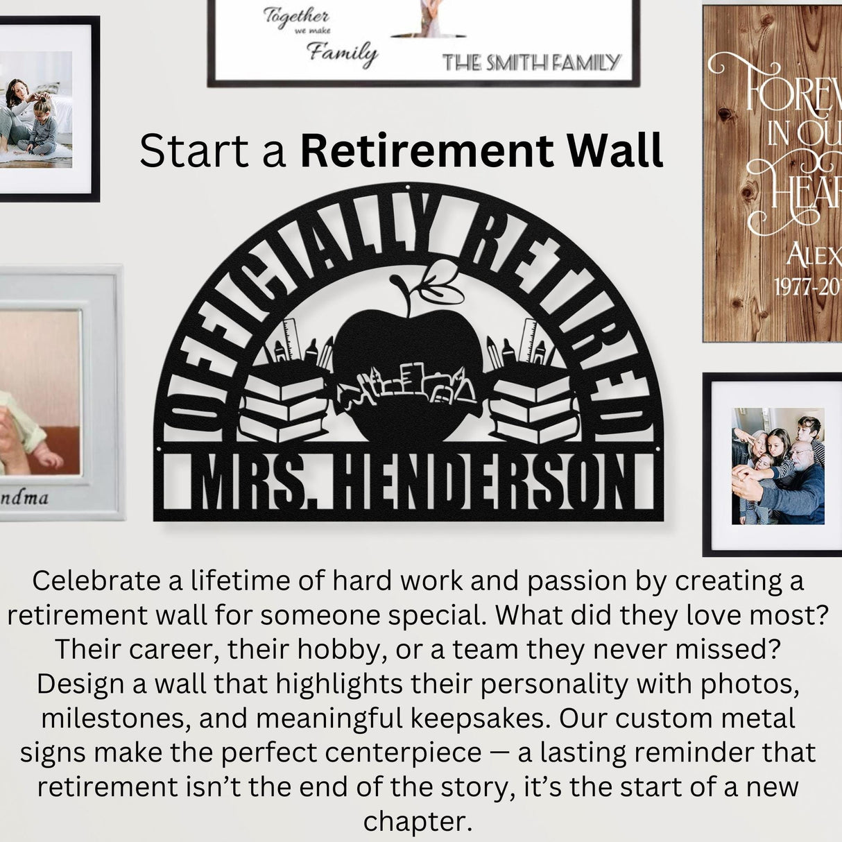 Nice Custom Retirement Gifts Hanging Decor Metal Sign