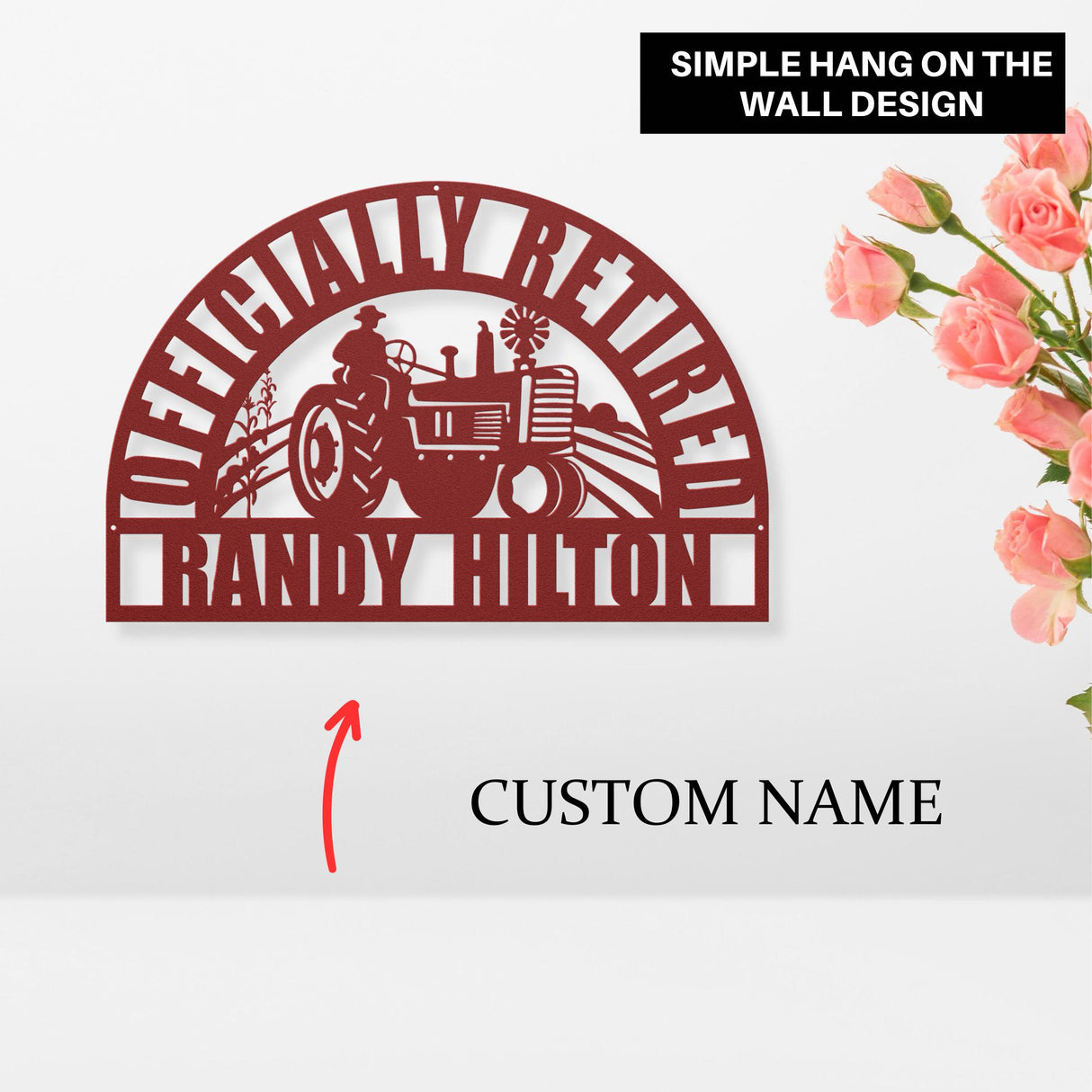 Custom Farmer Retirement Gift Nice Custom Men Retirement Gifts Hanging Tractor Wall Art Metal Sign Unique 2025 Retirement Home Decor