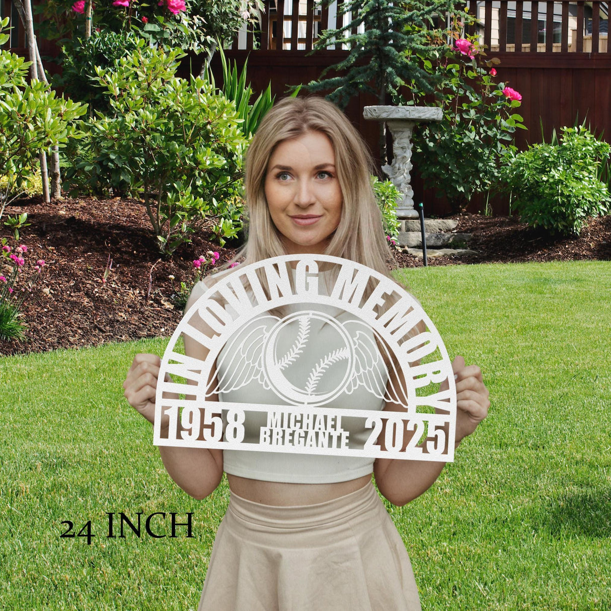 Personalized Baseball Memorial Gift In Loving Memory of Son Sympathy Gift with Angel Wings Baseball Player Remembrance