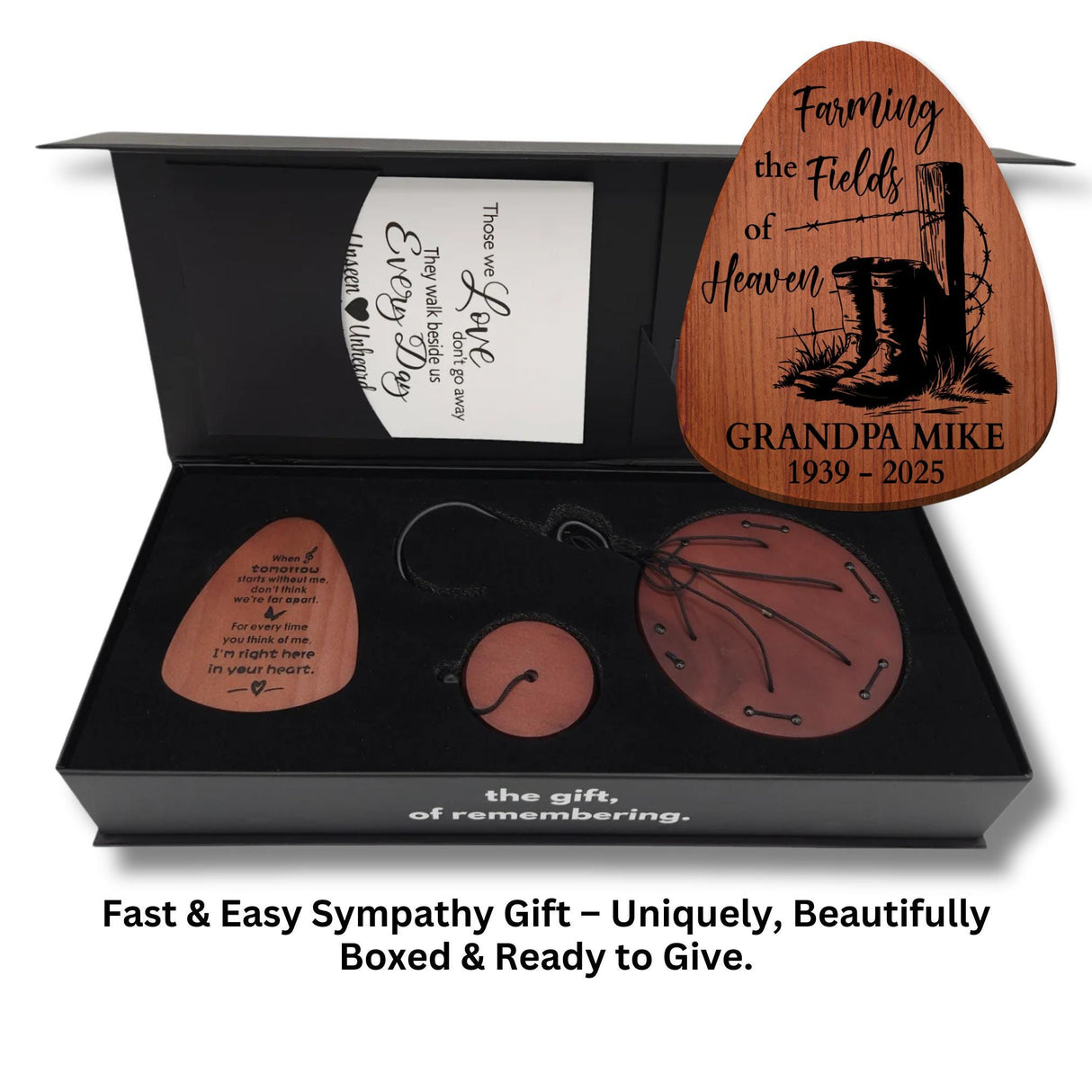 Fathers Day Sympathy Gift for Dad Cowboy Boots Tribute Farming Heavens Fields Grandpa Remembrance