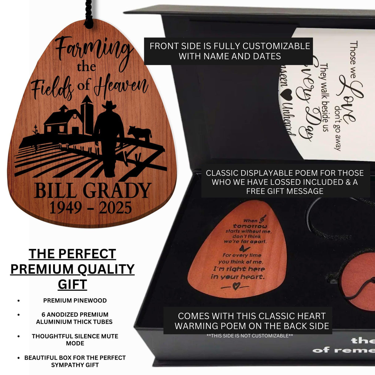Farmer Memorial Gift Grief Comfort Box Gift for Loss of Grandpa Farming Heavens Fields Gift for Grieving Friend