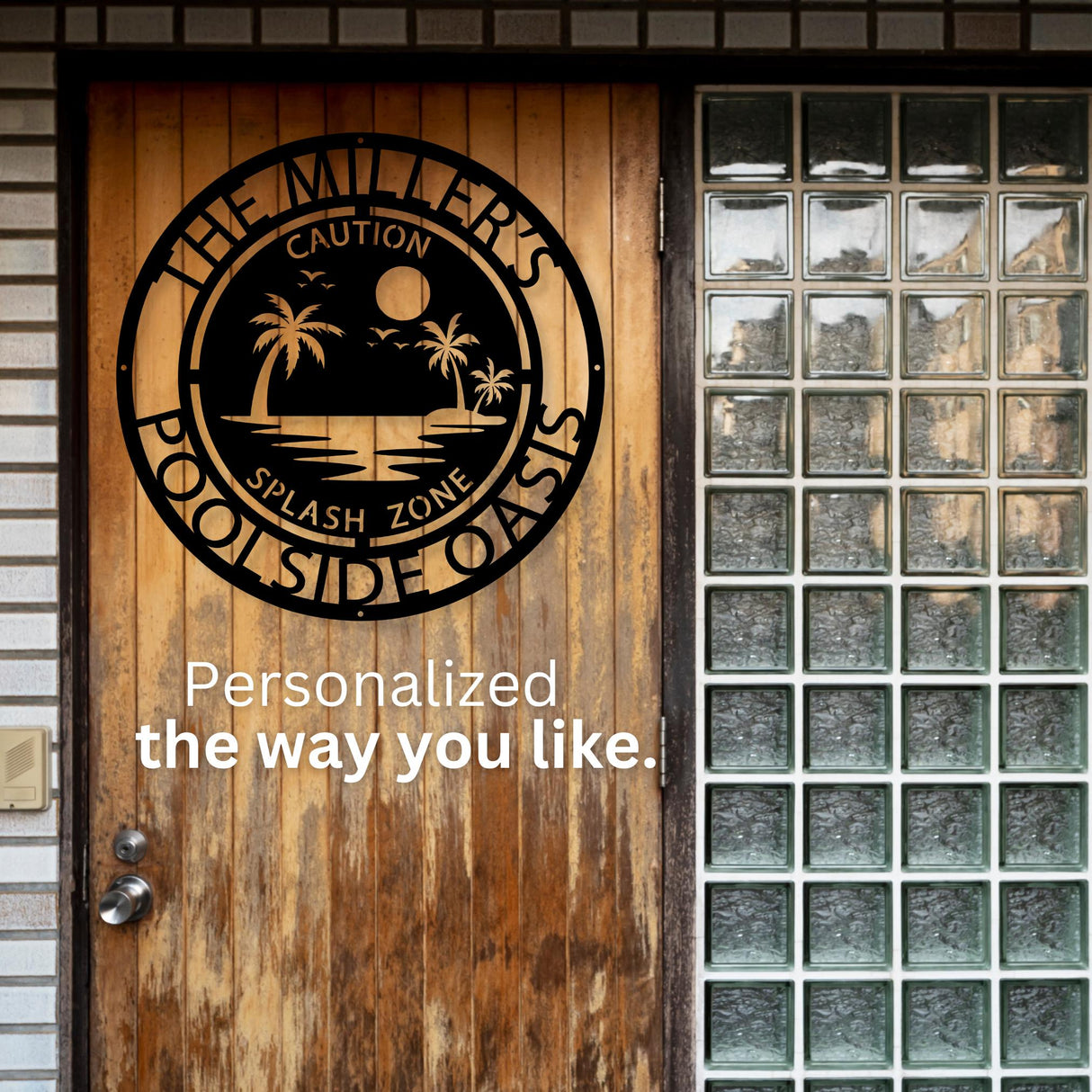 Caution Splash Zone Pool Sign Funny Metal Gift for Pool Owners Family Beach House Fence Décor Outdoor Patio Summer Splash