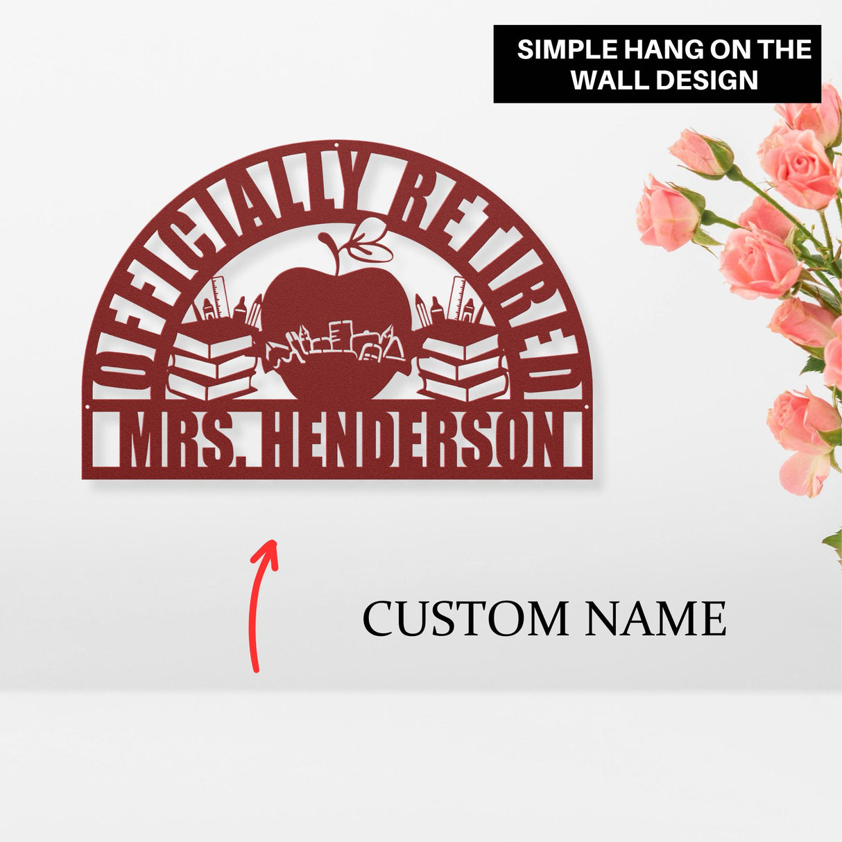 Personalized Teacher Retirement Gift Nice Custom Retirement Gifts Hanging Decor Metal Sign Unique Retirement 2025 Wall Art Home Decor