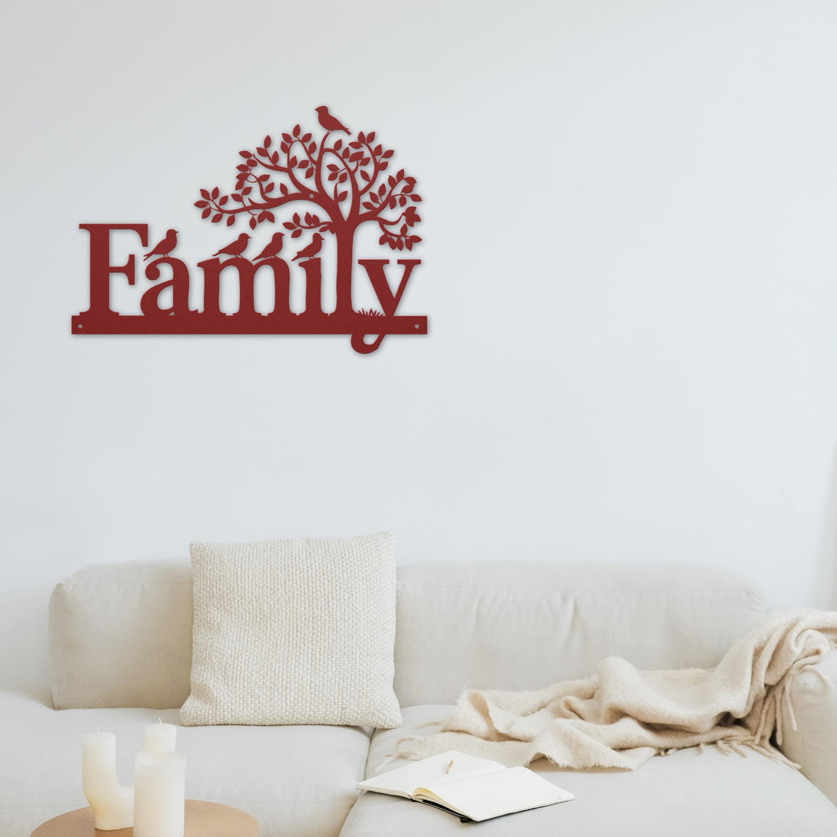 Family Tree Metal Wall Art Living Room Wall Decor Nature Indoor Home Decorations Outdoor Tree Of Life Bird Hanging Wall House Warming Gift