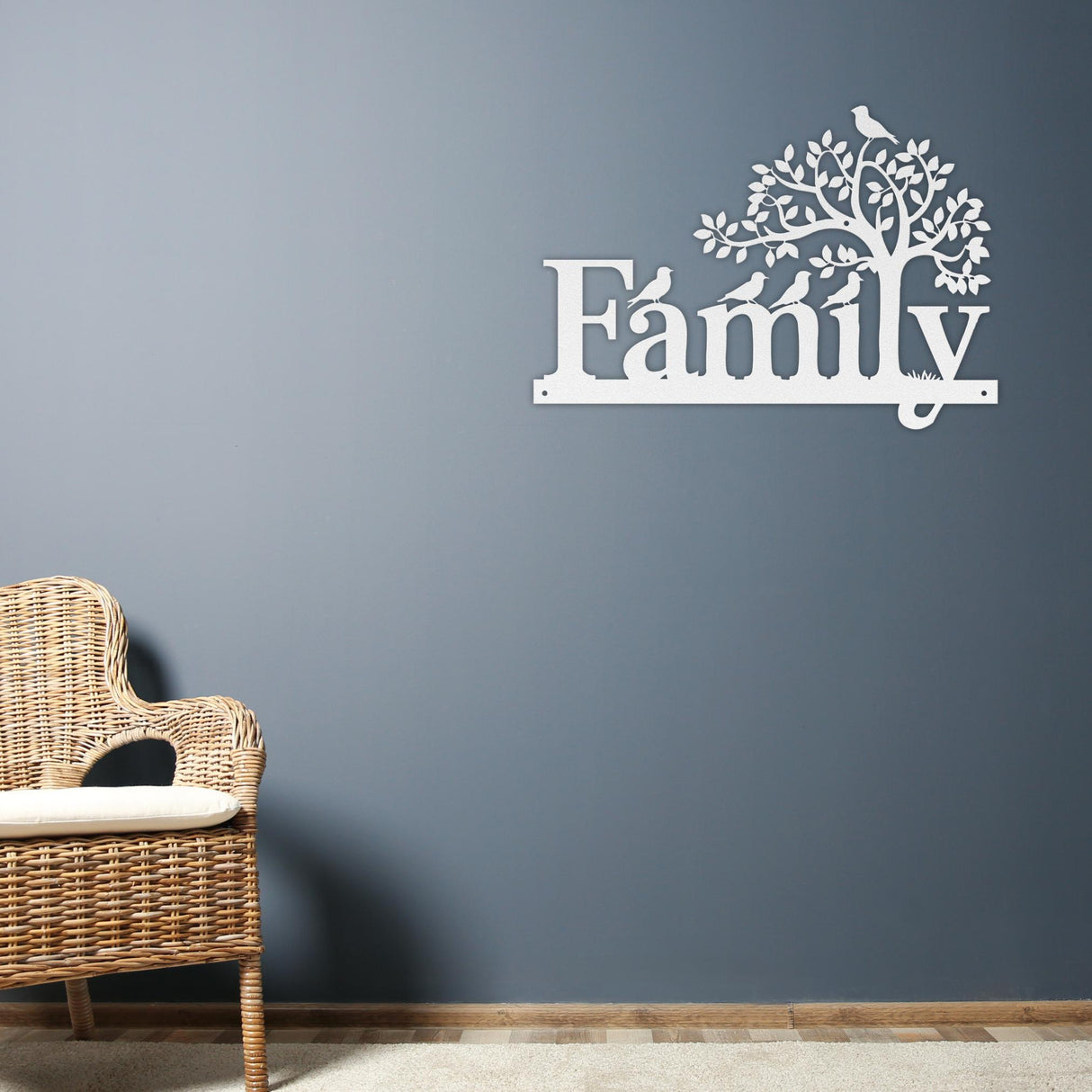 Family Tree Metal Wall Art Living Room Wall Decor Nature Indoor Home Decorations Outdoor Tree Of Life Bird Hanging Wall House Warming Gift