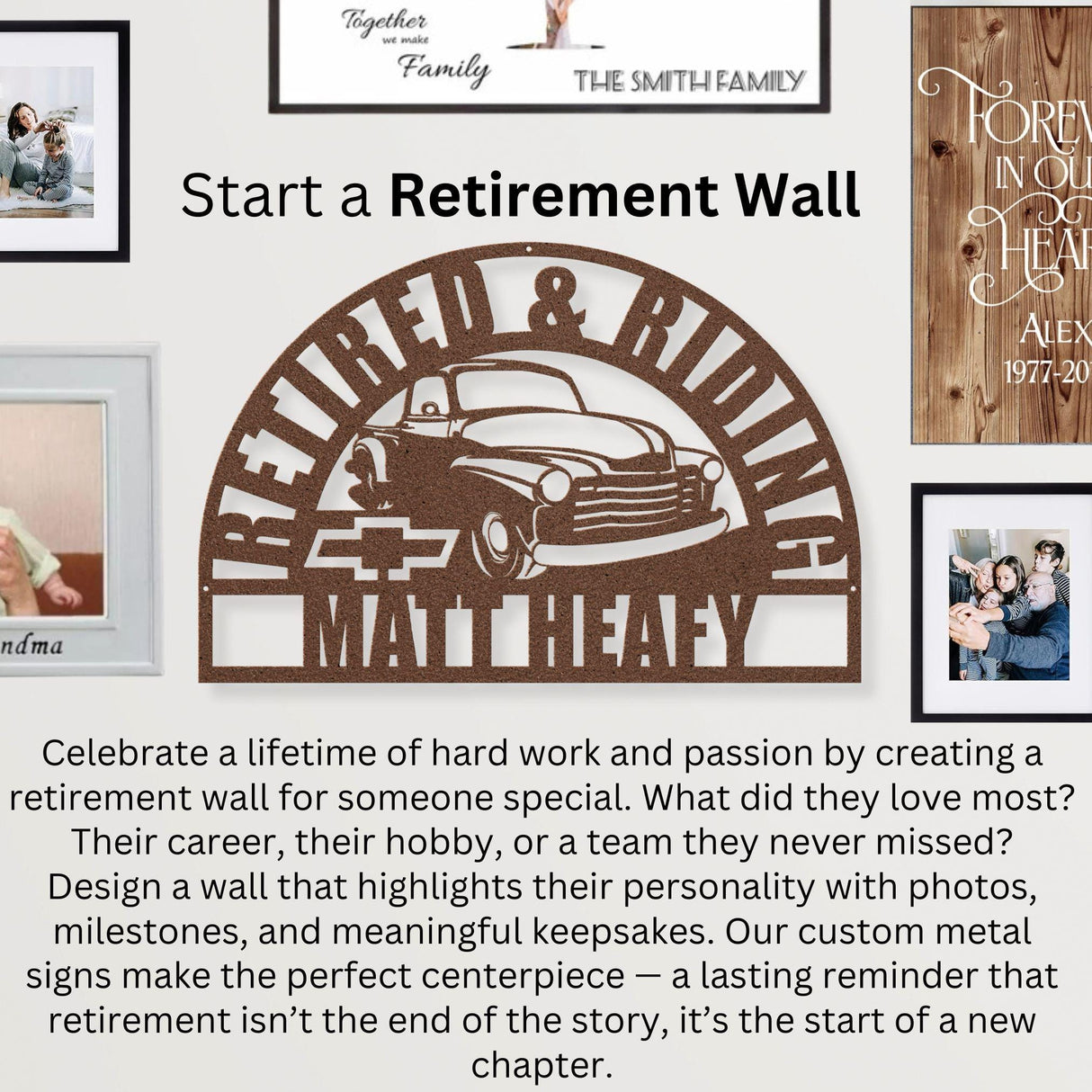 Unique Retirement 2025 48 Chevy Personalized Wall Art Sign