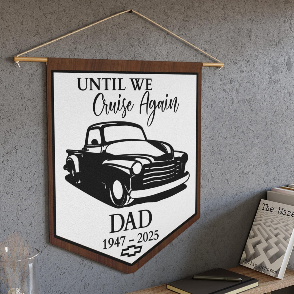 Classic Chevrolet Pennant Home Decor Hanging Wall Art Tribute