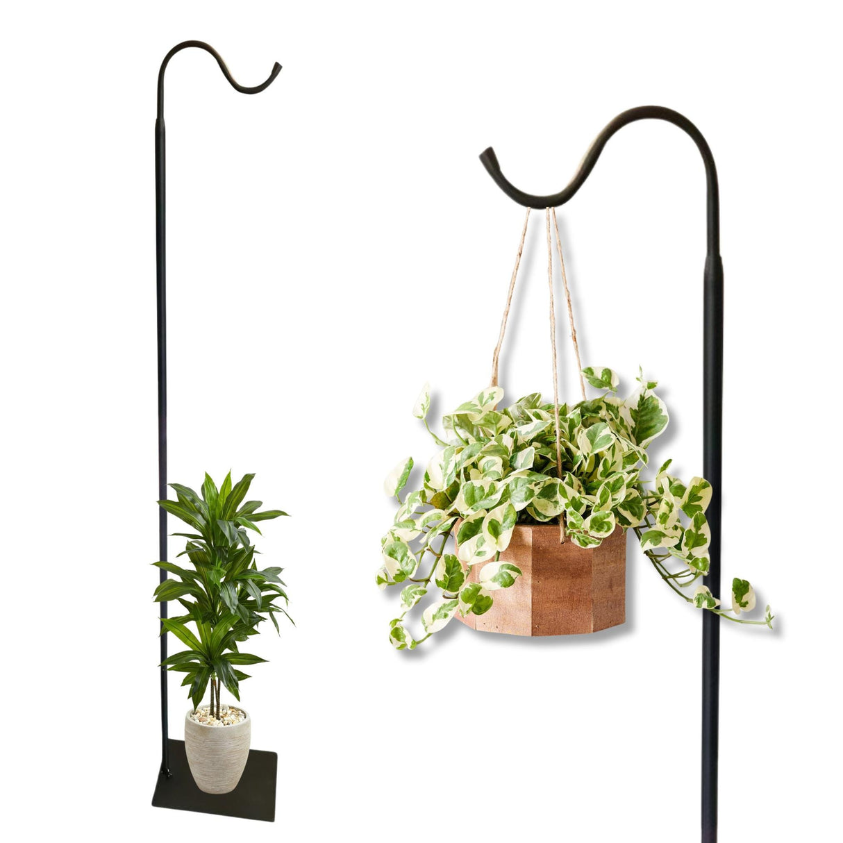 Adjustable Shepherds Hook Floor Stand For Wind Chimes
